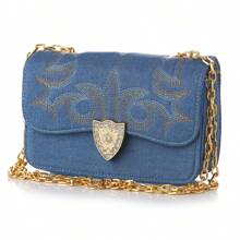 Bolsas Country jeans Bordada Ana Castela boiadeiro Festa de Pião cowboy lançamento - Azul - Visão 1