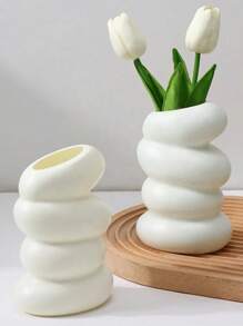 قطعة واحدة من الزهريات الإبداعية على طراز INS ، ذات شكل حجري فاخر وراقي ، زخرفة منزلية من البلاستيك لترتيب الزهور في غرفة المعيشة والمدخل ، ديكور منزلي ، لوازم مدرسية