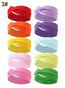 Bộ 10 băng đô cài tóc nữ màu trơn thêu chữ thập, phụ kiện tóc thời trang, băng đô turban thường ngày, băng thấm mồ hôi, băng đô mùa thu đông cho trang phục đi nghỉ mát, khăn choàng thanh lịch cho nữ, khăn bandana mềm mại cho trang phục mùa hè. - Nhiều màu - Xem 13