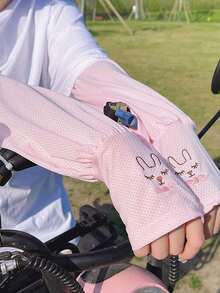 2 piezas de mangas de hielo lindas, holgadas, de moda y encantadoras para ciclismo y conducción con protección UV y protección solar - Rosa - Ver 4