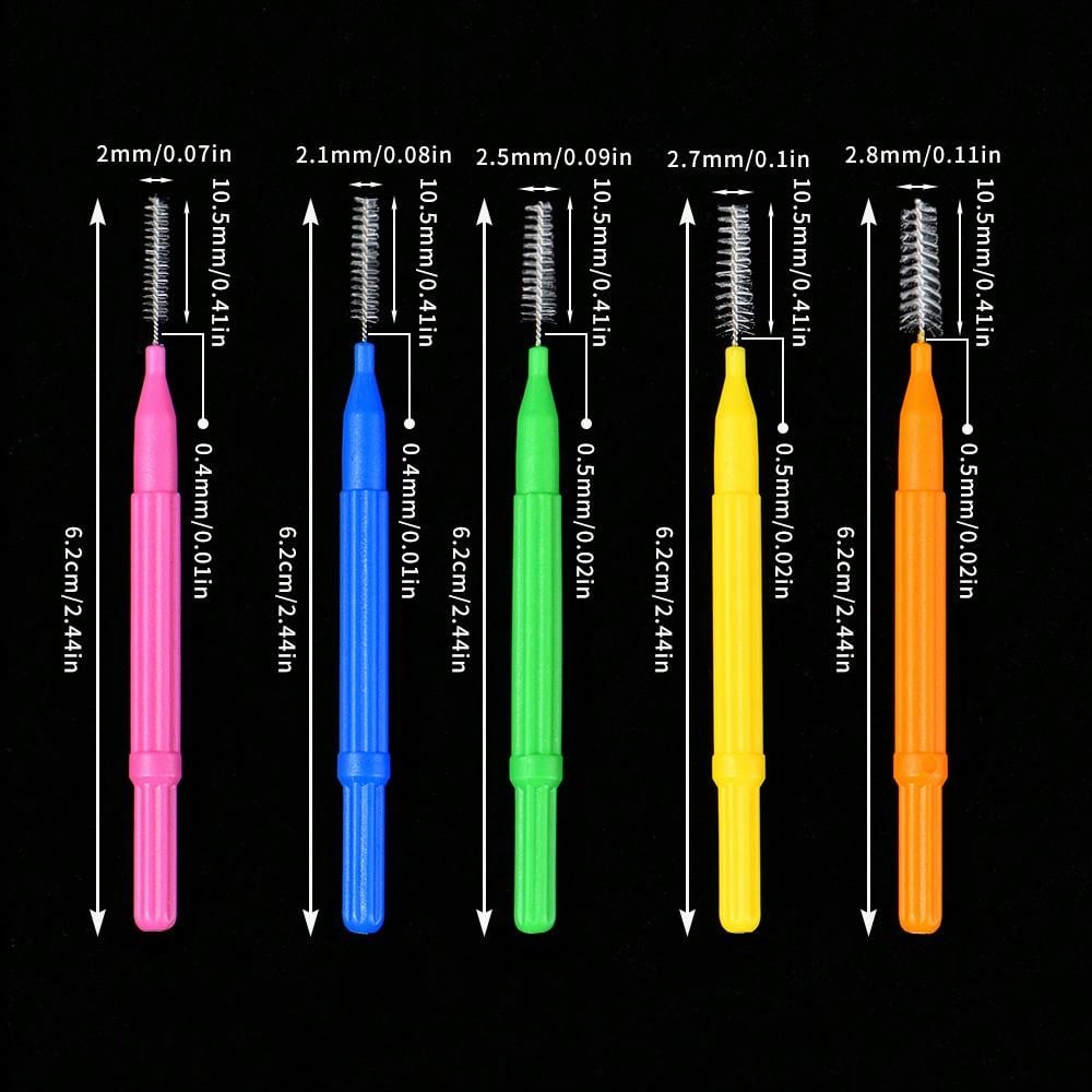 30pcs Blue Interdental Brush Orthodontic Tooth Gap Brush Straight