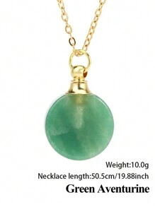 1 Miếng Vàng Màu sắc Tròn Hình dạng Pha lê Chai Nước hoa Dây chuyền Đối với phụ nữ Cô gái Nam Rock Pha lê Thạch anh hồng Thạch anh tím Đá tự nhiên Vật rủ xuống Tinh dầu Đồ treo Thép không gỉ Hộp Chuỗi - Vòng cổ - Xem 18