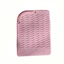 1 pieza Estera de silicona resistente al calor para vara rizadora del cabello, plancha y rizador de cabello portátil, almohadilla de silicona antideslizante para almacenamiento, herramienta de peinado para cabello ondulado, almohadilla de silicona para cicatrices, accesorios y productos para el cabello, esenciales de viaje para peluquería y salón de belleza