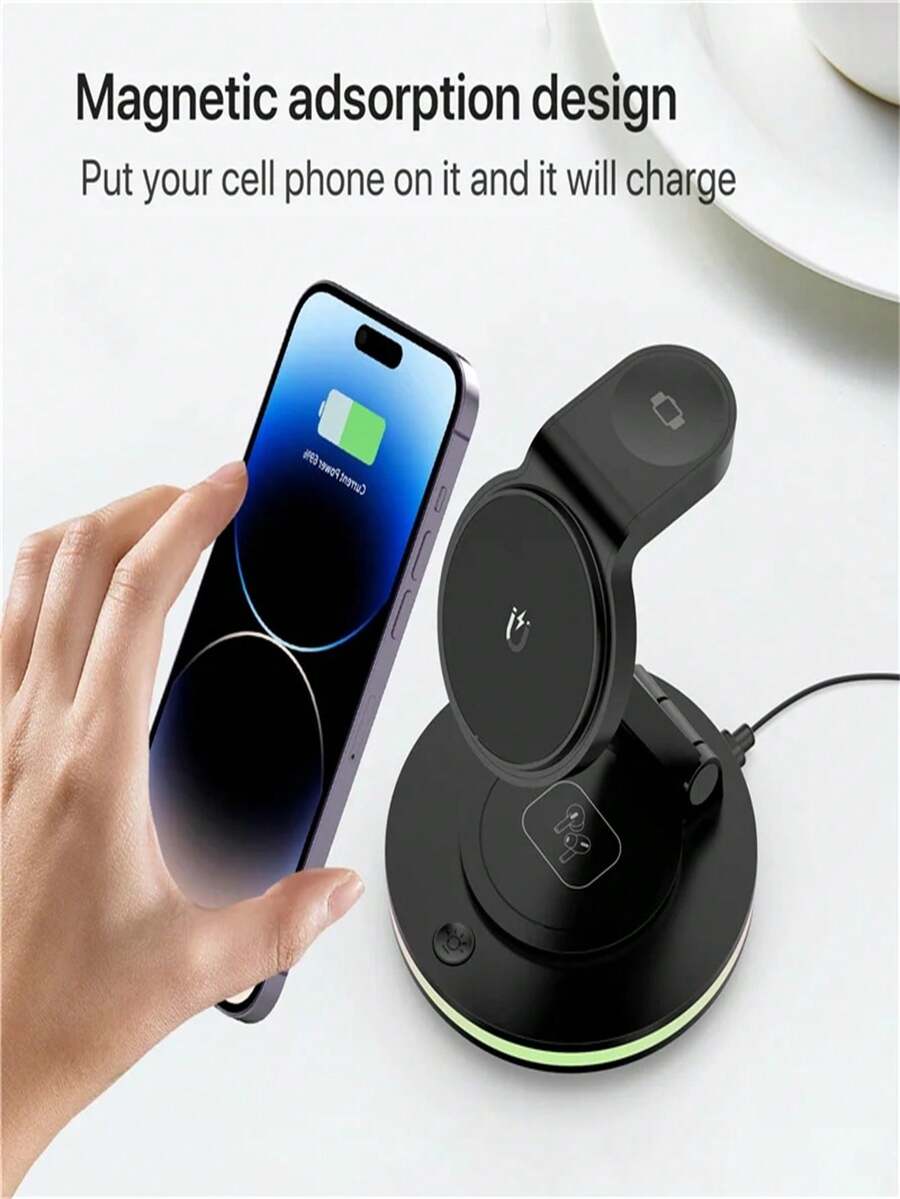 180° Rotate Foldable Wireless Charger Stand 15W Fast Charging Station