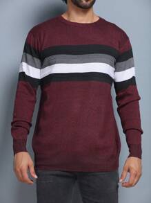 Men Sweaters - Burgundy - View 4