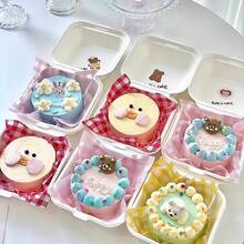 100pcs Lunch Box Paper, Cake Baking Paper, Grid Mat Paper, Fruit & Strawberry Picnic Paper, Sandwich Wrapping Paper Wedding Party Gift Bags - Green - View 1