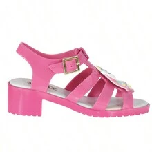 Kids Heeled Sandals - 玫紅色 - 查看 3