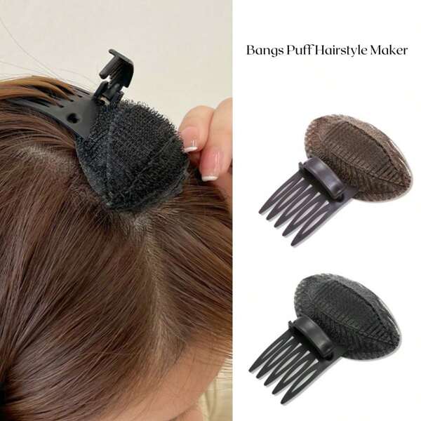 1 Peça Modelador de Franja Marrom/Preto, Clipe de Esponja Fofo Invisível para Cabelo, Acessório de Cabelo Adequado para Uso Diário por Mulheres, Ferramentas de Penteado