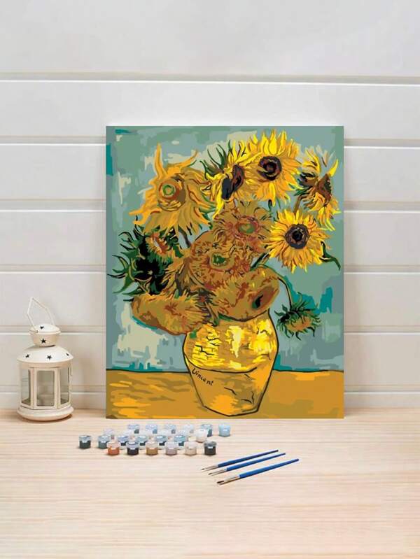 Van Gogh Sonnenblumen Kunst Personalisierte Diy Ölgemälde Kit, Kunst-malset Für Schlafzimmer Und Wanddekoration, Das Beste Geschenk Für Freunde