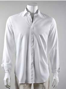 Camisa blanca elegante/casual para hombre - Blanco - Ver 5
