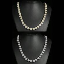 1 pieza Collar de cadena con corazón enjoyado de lujo y exquisito en estilo hip-hop - amar - Ver 6