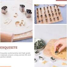 26pcs Alphabet Cookie Cutter Set, Mini Stainless Steel Letter Mold Suitable For Baking, Pastry, Gummies, Donuts, Fruits, Cake Decorating Tools - Silver - View 5