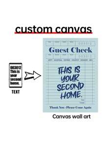 1 Pieza De Arte Mural De Cheque De Invitado Personalizado, Cartel Retro Estético Y Personalizado De Lona Con Citas, Decoración De Pared De Apartamento, Decoración De Carteles Personalizados
