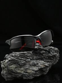 POLASUP 1pc Polarized Semi-Rimless Men's Outdoor Cycling Sports Glasses With Silicone Foot Cover, Soft Nose Pad, Windproof, Suitable For Sports And Travel Beach Accessories Glasses Shades Easy Comfort Casual Outfits Outdoor Cycling Glasses For Summer Beach Vacation,Outdoor,Travel