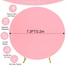 Round Wedding Arch Cover For Circle Arch Stand, Thick Polyester Fabric Adjustable Circle Arch Backdrop Cover For Wedding Birthday Party Shower Photography Decoration Valentine's Day (Not Inclue Circle Stand) - 粉色 - 查看 5