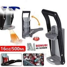1pc Wall-Mounted Hand Pull Can Plastic Bottle Crusher Can Opener Innovative Bottle Opener. - Multicolor - View 1