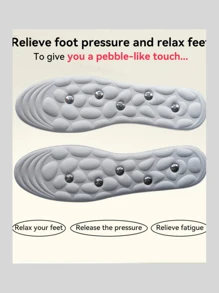 1双磁性EVA鞋垫，可裁剪，适合各种脚型，具有穴位按摩功能，男女通用，吸汗防臭，呵护双脚，缓解颈部酸痛，鞋靴配件，返校用品保暖，闺蜜节、宠物、嘉年华 - 灰色 - 查看 7