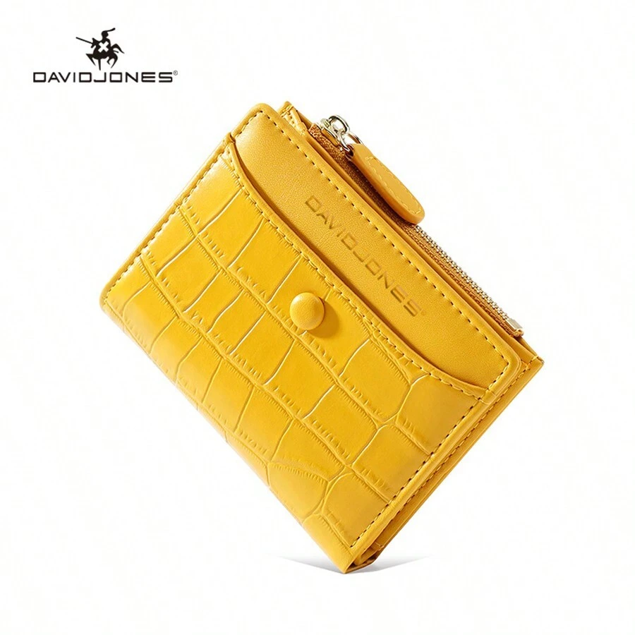 David Jones Paris Crocodile Pattern PU Leather Wallet Card Holder Organiser For Women And Gilrs - 黃色 - 查看 1