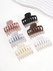 6个哑光迷你发爪夹，适合少量头发，可作发夹和发卡，适用于女士头饰、发卡、发夹、发夹、发卡、发爪夹，休闲秋冬发夹，适合女士度假装扮和夏季海滩造型 - 綻放雞蛋花 - 查看 5