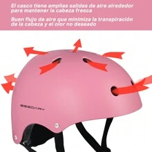 Cascos de protección Monopatines Bicicletas Bicicletas para niños Cascos de seguridad Cascos de seguridad ajustables Patines Ciclismo Bicicletas Scooters - Rosa - Ver 4