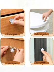 2 Miếng Ánh sáng Màu hồng Dễ thương Hình hoa Phòng vệ sinh Đẩy Đối với Tiệm làm móng tay & Chung Phòng tắm Phòng vệ sinh Xe tăng - Màu Hồng baby - Xem 5