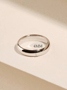 1 Pc S925 Sterling Silver Minimalist Charm Customizable Ring For Women And Couples Fine Jewelry Gift Valentine's Day Gift Birthday Gift,New Year Glamour - Silver - View 6