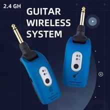 Wireless Guitar System Transmitter Receiver 2.4GHz Built-In Rechargeable Lithium Battery Digital For Electric Guitar Bass - Blue - View 2