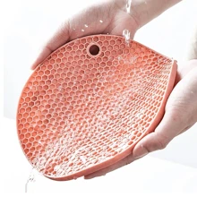 1pc/3pcs Round Honeycomb Heat-Insulating Mat, Silicone Pot & Bowl & Table Mat, Non-Slip Kitchen Mat For Insulation Protection - Multicolor - View 4