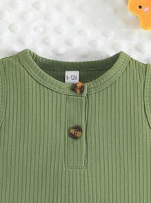 Ensemble de 2 pièces de vêtements pour bébé garçon, combinaison d'été unie + combinaison à dessin de dinosaure mignon, vêtements pour bébé rampant