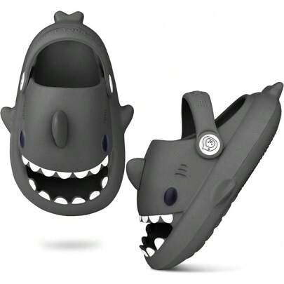 Kids Shark Slides, Shark Slippers For Kids Boys Girls, Cloud Pillow Slides With Thick Sole, Soft, Non-Slip