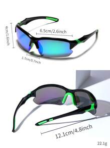 POLASUP 1pc Polarized Semi-Rimless Men's Outdoor Cycling Sports Glasses With Silicone Foot Cover, Soft Nose Pad, Windproof, Suitable For Sports And Travel Beach Accessories Glasses Shades Easy Comfort Casual Outfits Outdoor Cycling Glasses For Summer Beach Vacation,Outdoor,Travel