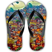 Chinelo de Dedo Masculino Favela Quebrada Mandrake Morro Adulto e Infantil - Preto - Visão 1