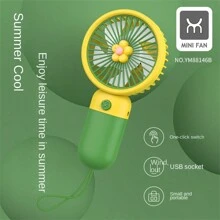 1入款夏季便攜式usb可充電小手持風扇,適用於宿舍、露營、旅行和戶外活動,小禮物 - 粉色 - 查看 3