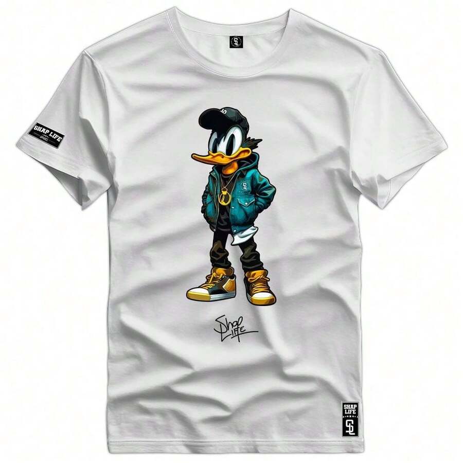 Camiseta Estampada 100% Algodão Streetwear - 2637 - Branco - Visão 1