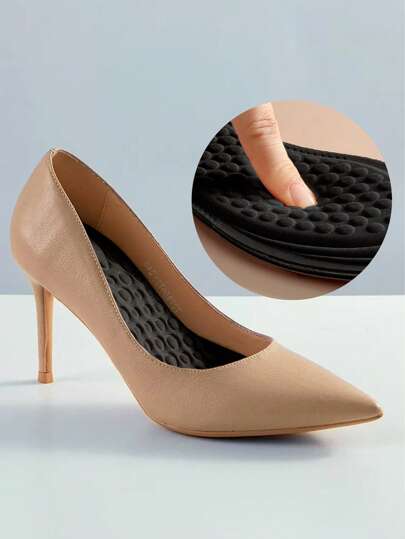 1pair Women's Black Soft Insole For High Heels, With Good Breathable And Sweat-Absorbent Effect, Adjustable Cutting And Anti-Slip And Anti-Odor Performance For Women High Heels Women Pumps And Men Sneakers Shoes Summer Daily Wear