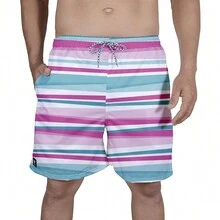 Men Beach Shorts - 黑色 - 查看 1