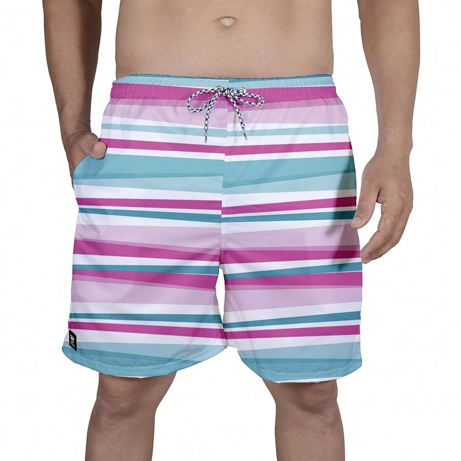 Men Beach Shorts - 黑色 - 查看 1