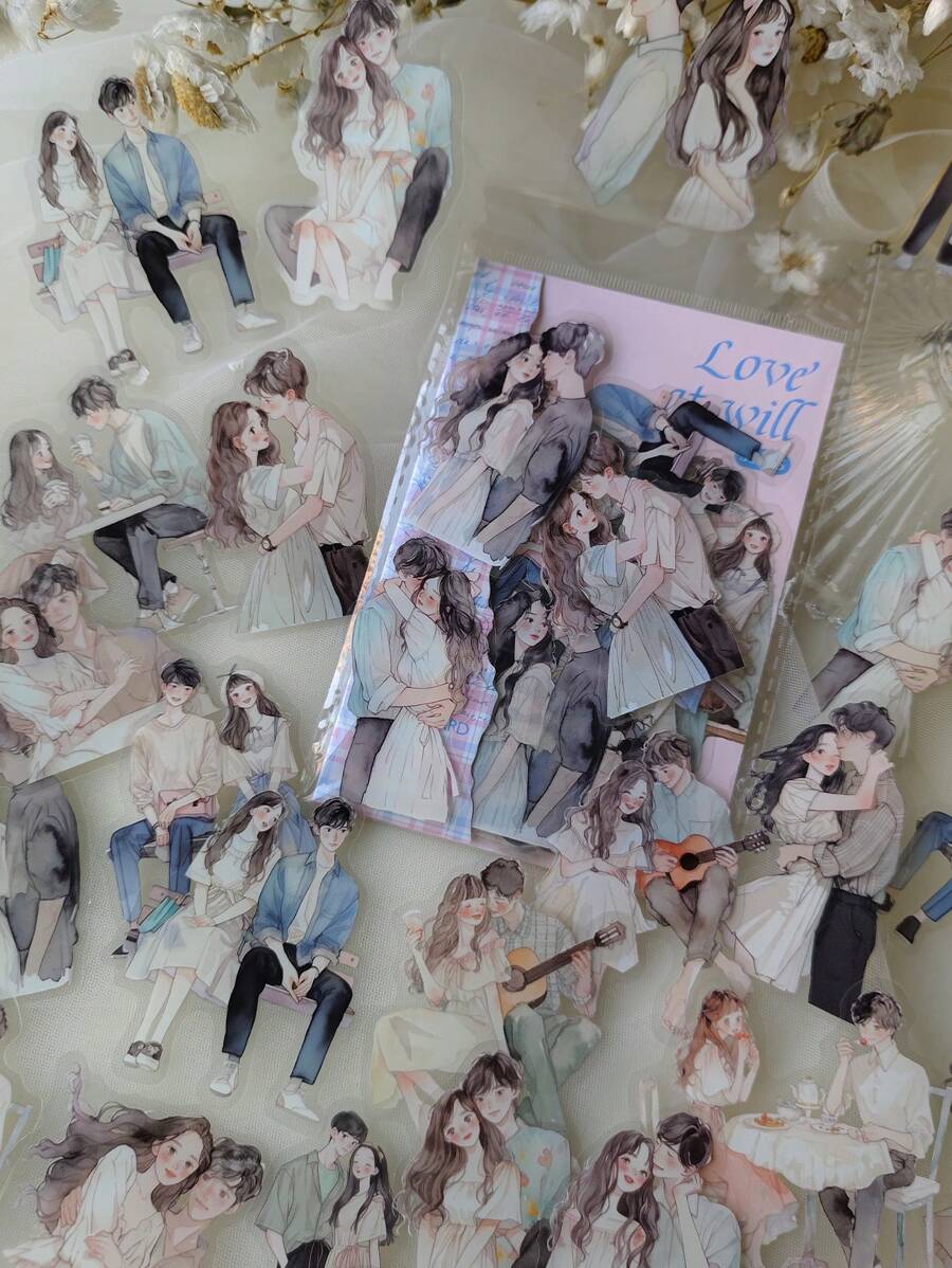 1 Gói Của 30pcs Hoạt hình Love Chủ đề Thú cưng Hình dán Đối với DIY Cắt dán Đồ trang trí - Nhiều màu - Xem 1