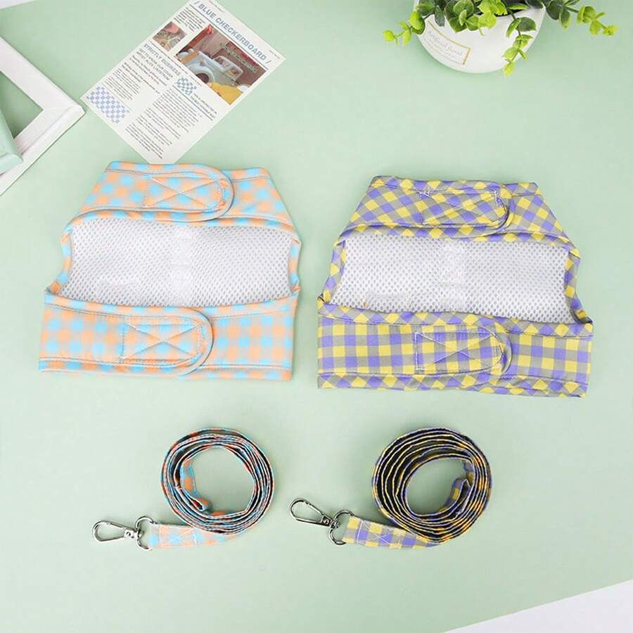 Mới Mùa xuân/Mùa hè Quần áo thú cưng Đối với Teddy , Chó phốc sóc , , Dễ thương Gấu Thiết kế kẻ sọc Ngực Và Trở lại - Màu tím - Xem 1