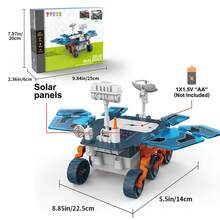 1 Pieza De Juguete Modelo Mars Rover Con Energía Solar Diy - Azul - Ver 3