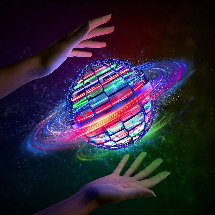 Bola flotante rotativa inteligente, bola mágica voladora recargable y brillante, juguete volador para exteriores, juguete interactivo giratorio para dedos, regalo para adolescentes, regalo de Año Nuevo - multicolor - Ver 1