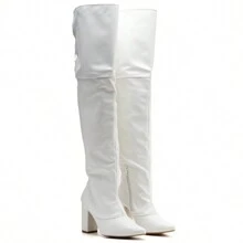 Women Over-The-Knee Boots - 白色 - 查看 1