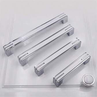 1 Pc Modern Fashion Black Chrome Cabinet Door Handles And Knobs Zinc Alloy Kitchen Cupboard Wardrobe Drawer Pulls Hardware