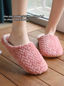 1 双软底室内拖鞋，防滑静音鞋底，适合木地板上的春秋冬季情侣拖鞋 - 西瓜粉 - 查看 1