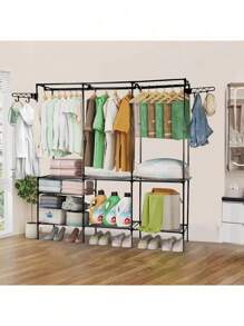 Rack Armable Perchero Piso Organizador Ropa Colgador Closet FOUND HOME FHM_RP-01 - Negro - Ver 1
