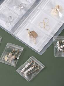 1入組首飾收納袋透明防塵密封小袋適用於耳環,環,手鍊,項鍊和其他配件 - 無色 - 查看 4