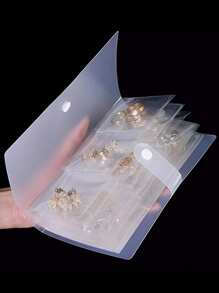 1入組首飾收納袋透明防塵密封小袋適用於耳環,環,手鍊,項鍊和其他配件 - 無色 - 查看 1