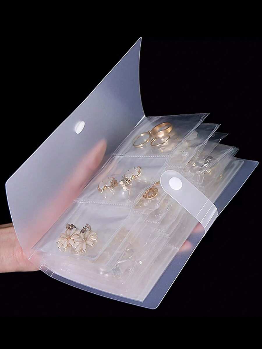 1入組首飾收納袋透明防塵密封小袋適用於耳環,環,手鍊,項鍊和其他配件 - 無色 - 查看 1
