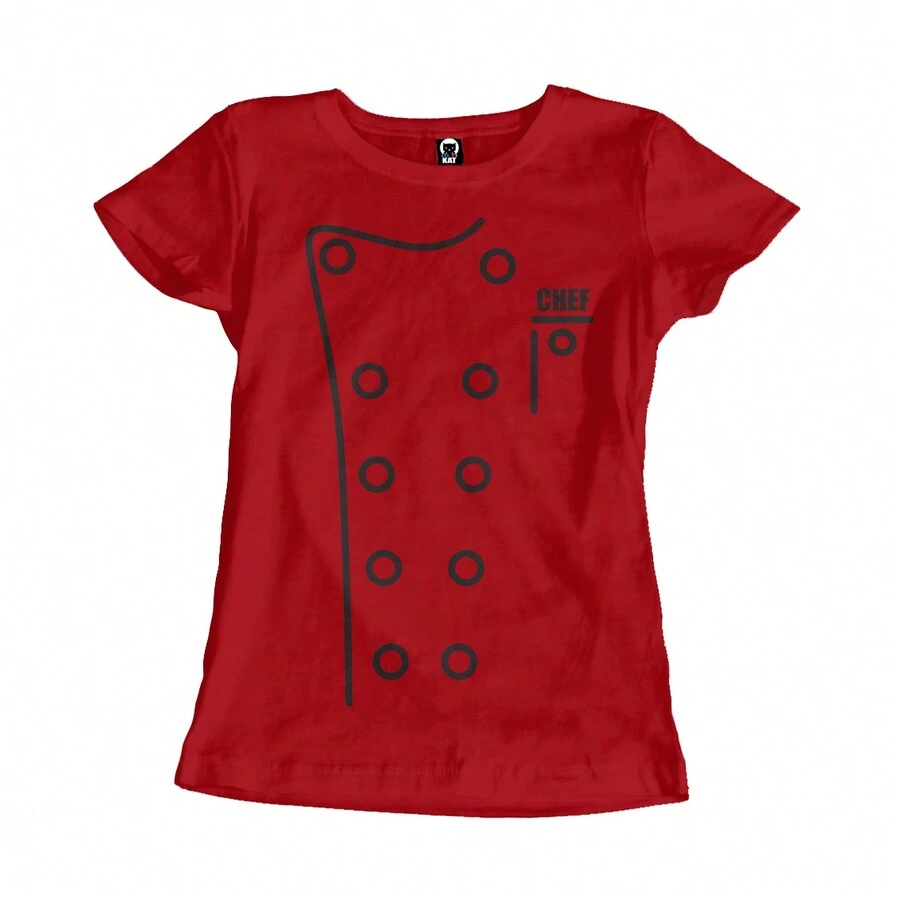 Ladies Filipina Chef T-Shirt - Red - View 1