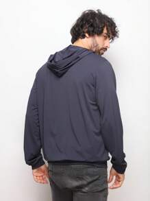 Men Zip-Up Hoodies - 藏蓝色 - 查看 5